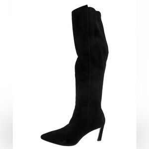 Stuart Weitzman Black Suede Over-the-Knee Pointed Boot